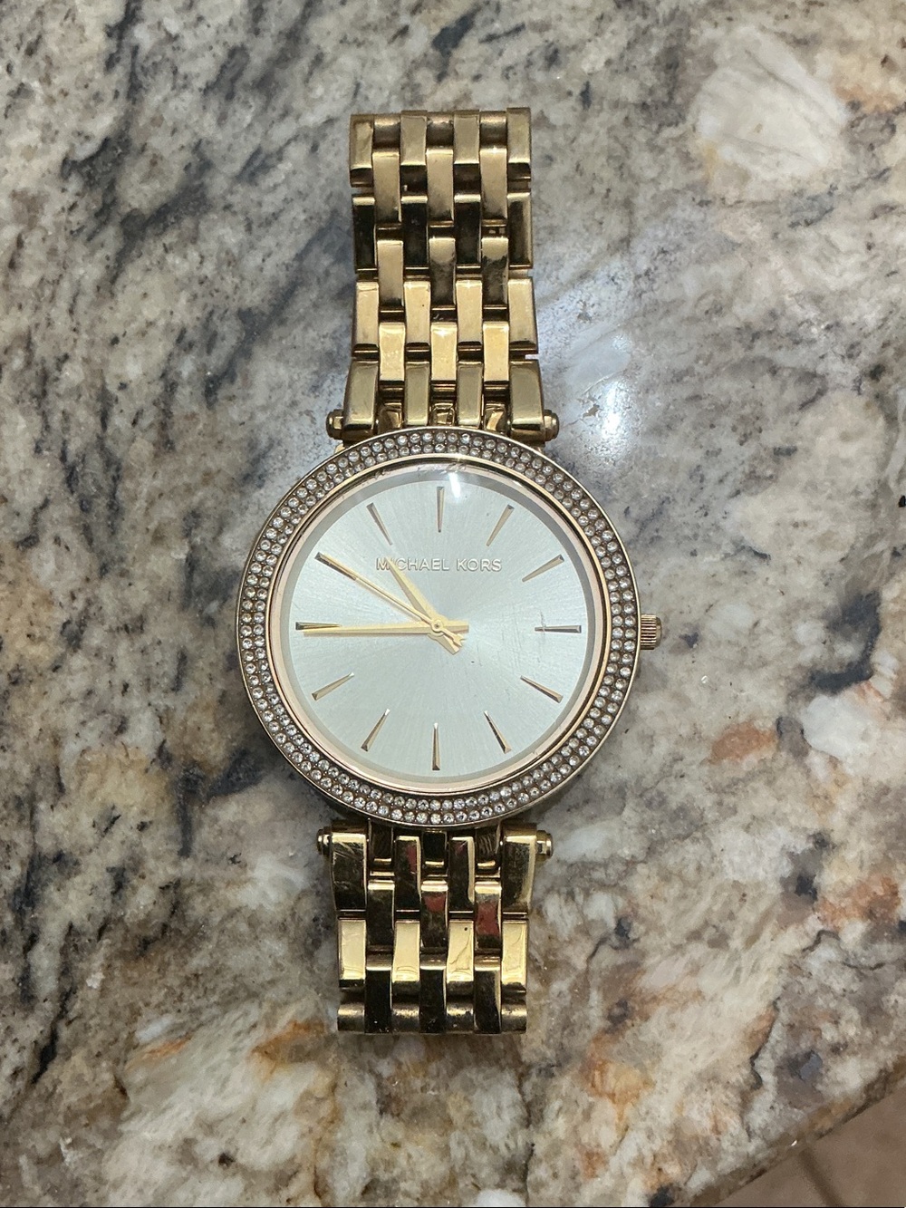 Michael Kors Gold Crystal-Trim Bracelet Watch